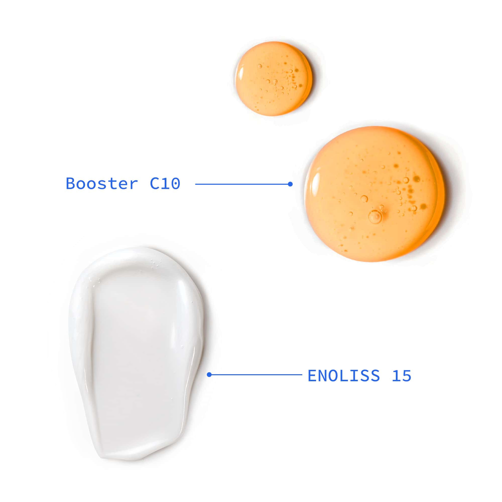 Textures du Booster C10 et du soin ENOLISS 15, visuel ENO