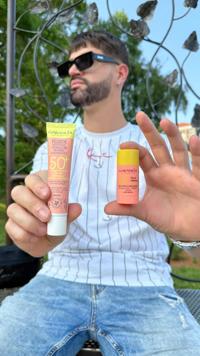 Publication Instagram d'une ambassadrice Garancia : fluide solaire Douceur Invisible SPF50+