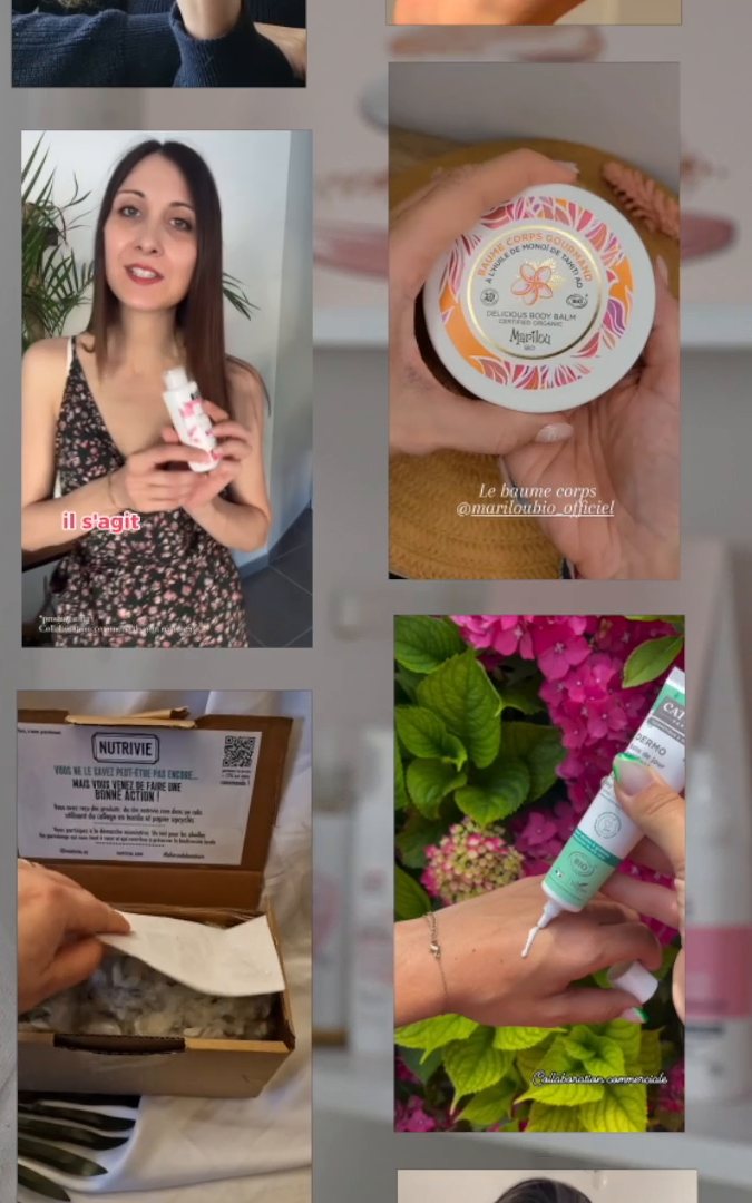 Contenus publiés par des ambassadeurs Mademoiselle Bio sur des marques distribuées