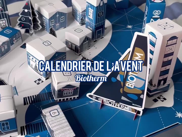 Calendrier de l’avent Biotherm déployé, photographié par un ambassadeur