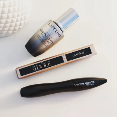 Mascara et soins Lancôme photographiés par une ambassadrice